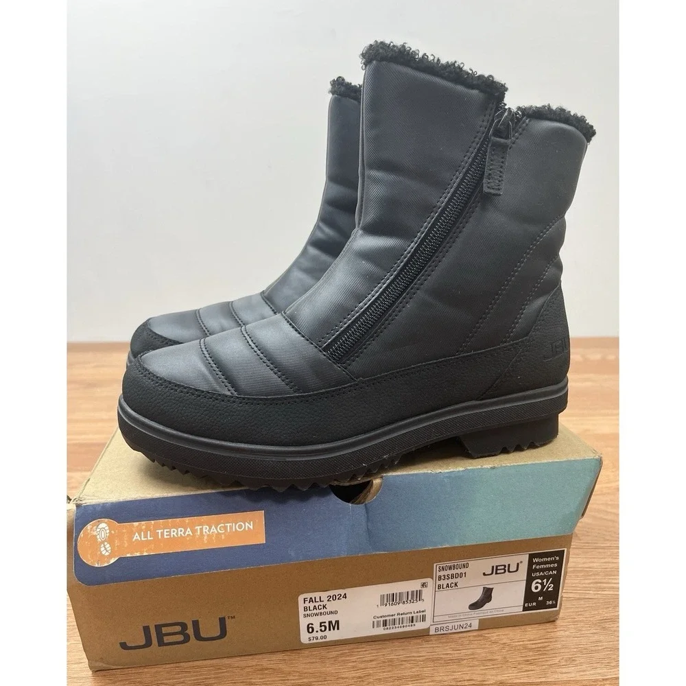 JBU Snowbound Black Winter Boots Women's Size 6.5